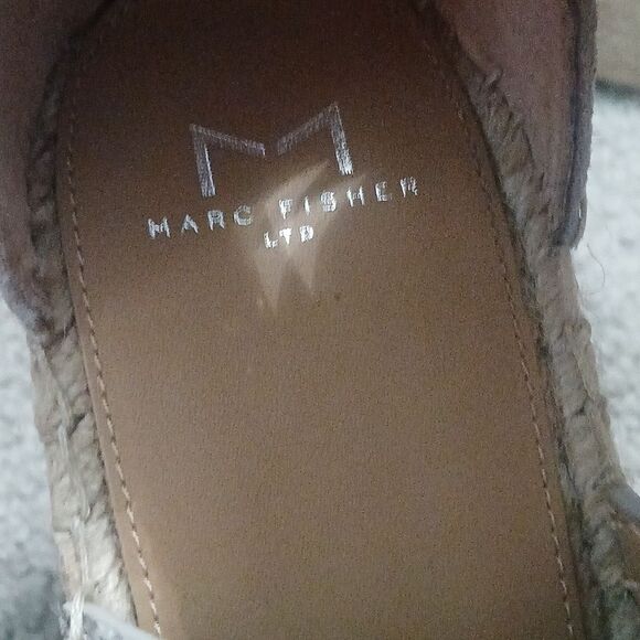 Marc Fisher Mladore Perforated Leather Espadrille Wedge Sandals Size 11 NWT - Picture 6 of 10